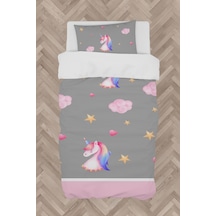 Mekta Home Bebek Ve Çocuk Odası Unicorn Ve Seksek Desenli Nevresim Takımı