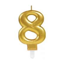 8 Rakamı Mum Gold Renk Altın