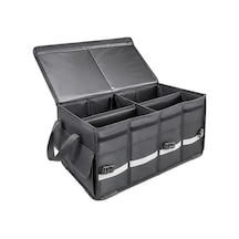 Büyük Boy Premium Araç İçi Bagaj Düzenleyici Organizer Çanta Oxford Kumaş Reflektörlü Araba Oto Bagaj Çantası