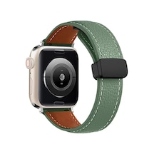 Newface Apple Watch 38mm Kr414 Daks Deri Kordon - Koyu Yeşil