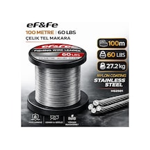 Effe Hg2501 Çelik Tel Makara 100m 60lbs 27.2kg Nylon Coating Stainless Steel 60 Lbs