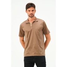 Classıc Kısa Kollu Mercerize Regular Erkek Polo Yaka Tshırt Vizon