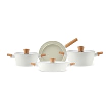 Swiss Crystal Almond Cream 7 Parça Tencere Seti Ind Diğer