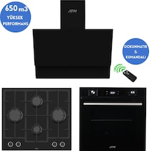 Afm Tech Ve Ferre Velvo Turbolu Siyah Dijital LN385 + FM7700 + FM3400 Ankastre Set