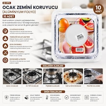 İbico İ22-454 Ocak Zemini Koruyucu Alüminyum Folyo - 10 Adet 20.5 Cm