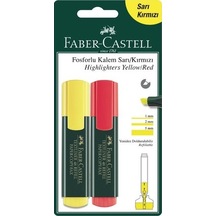 Faber Castell Fosforlu Kalem Sarı - Kırmızı Çok Renkli