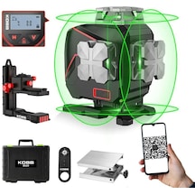 Kobb Kbl36g Şarjlı Lcd Ekran Otomatik Hizalamalı Yeşil Çapraz Çizgi Lazer Distomat + Uzaktan Kumanda + Taşıma Çantası
