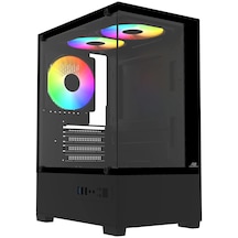 Powerboost M5001b 500w 3 12cm Rainbow Fan Usb 3.0 Seaview Matx Gaming Siyah Kasa