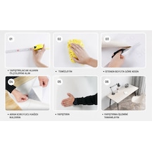 Yapışkanlı Beyaz Mermer Desenli Sticker 30x30 Cm Beyaz - Çok Renkli