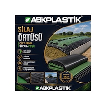 Abk-pes-10x12 10 X 12 M Silaj Örtüsü Çift Renk Siyah-yeşil Abkplastik Yem Örtüsü