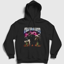 Presmono Unisex Lightning Astroworld Travis Scott Kapüşonlu Sweatshirt Siyah