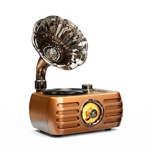 Rt-704 Nostaljik Trend Tasarım Gramafon Radyo,bluetooth Özellikli Nostalji Radyo