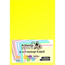 Fosforlu Sarı Renkli A-4 Fotokopi Kağıdı 25 li 1 Paket Artlantis Fotokopi Renkli A4 Kağıdı