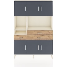 Arges Dolap 9 Raflı 3 Çekmeceli 6 Kapaklı 132x30x195 Aytaşı-antrasit/çam Antrasıt/atlas Çam