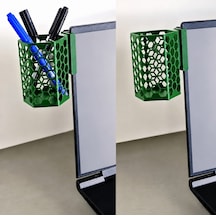 Alvera Monitor Kalemlik 3d Baskı Petek Desenli Laptop Kenar Altıgen Kalemlik-yeşil