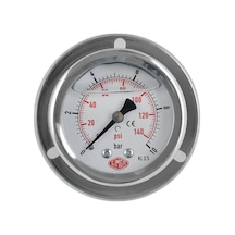 Simga 0-400 Bar Çap Ø52 MM Ön Flanşlı Gliserinli Manometre