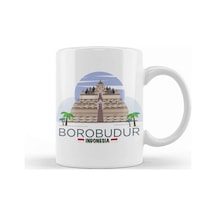 Borobudur Mahayana Buddhist Java Temple Kupa Bardak Porselen No17162 Karışık