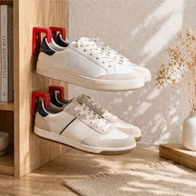 Duvar Tipi Ayakkabı Askısı 2 Li Set Sneaker Duvar Rafı Yer Kaplamayan Organizer Kırmızı