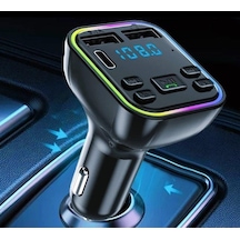 Araç İçi Fm Bluetooth Radyo Mp3 Çalar 7 Renk Rgb Işıklı Şarj Kiti Usb 3.1 Sd Kart Destekli
