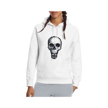 Kuru Kafa Baskılı Beyaz Kadın Kapşonlu Sweatshirt (534766618)