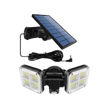 Güneş Enerjili 120 Led Aydınlatma, Şarjlı Ve Hareket Sensörlü 10 Parça Siyah