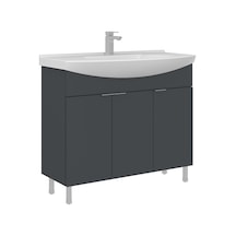 Orka Purus 100 Cm Mat Antrasit Banyo Dolabı Alt Modül Lavabo Ayaklı Antrasit