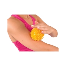 MAXİ EL EGZERSİZ MASAJ VE DUYU TOPU, YUMUŞAK DİKENLİ TOP SARI RENK 8 CM