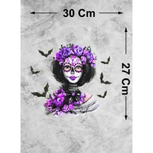 Yarasa Batman Joker Sticker - Kurukafa Kadın Kuru Kafa Sticker- Oto Araba Motosiklet Kask Sticker - 00180 30x27 Cm