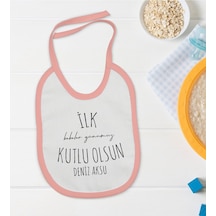 BK Kids Kişiye Özel Pembe Bebek Mama Önlüğü - Model 33 Pembe