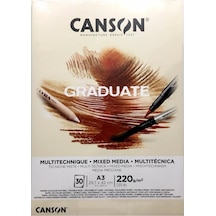 Canson Çizim Bloğu Graduate Mıx Medıa Natural 30 Yaprak A3 220 Gram
