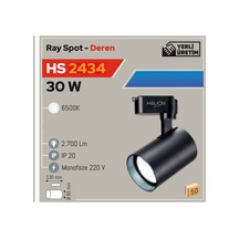 Ray Spot 30w, Siyah Kasa, Beyaz Işık 6500k, 2700 Lm, Ip20, 220v Hs2434 Diğer