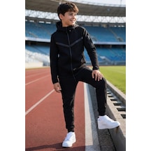 Pina Kids Erkek Çocuk Tech Fleece Double Face Yeni Sezon Eşofman Takımı Esf7020 siyah