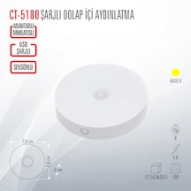Cata Ct-5180 Şarjlı Dolap İçi Aydınlatma 10 Adet Beyaz