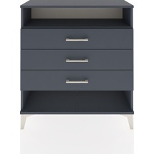 Arges Şifonyer Tek Raflı 3 Çekmeceli 88x30x96 Antrasit-antrasit Antrasit
