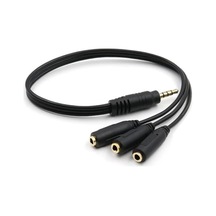0043 Kulaklık Mikrofon Çoklayıcı 3 Port 3.5mm Splitter Çevirici 30cm 3,5 Mm Erkek 1x Adet - 3,5 Dişix3 Adet Kulaklık Çoklayıcı, Splitter Tüm 3,5mm Portu Bulunan Cihazla Dönüştürücü Adaptör