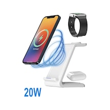 3in1 20w Kablosuz Şarj Magsafe Uyumlu İphone Telefonlar Ve Apple