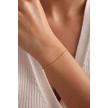 14 Ayar Altın Halat Bileklik 1.55 Mm Sarı Altın