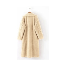 Peluş Kışlık Kadın Düğmeli Tüylü Ceket Co03krem1 krem