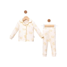 Bluefeet Bbc Sarı Lüks Çıtçıtlı Kız Bebe Pijama Takımı Sarı