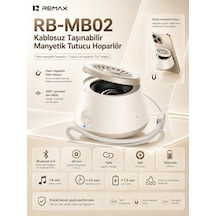 Remax Magsafe Magnetik 2'si 1 Aradatelefon Tutucu Şarjlı Mini Bluetooth Hoparlör 5w Rb-mb02 Altın