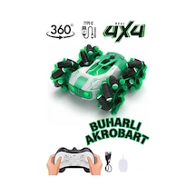 Uzaktan Kumandalı Şarjlı Buharlı Akrobat Araba 360 Derece Dönen Işıklı Müzikli 4x4 Drift Yeşil