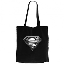 Superman Logo Siyah Kanvas Bez Çanta