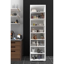 Açık 8 Raflı 180 Cm Banyo Dolabı Havlu Dolabı Deterjan Dolabı Banyo Düzenleyici Banyo Rafı Beyaz Beyaz
