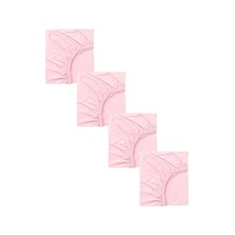 4 Adet 40 X 80 + 10 Cm Anne Yanı Lastikli Penye Kumaş Bebek Çarşafı-pembe