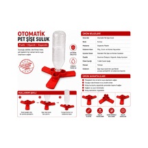 Civciv Otomatik Suluk Pet Şişe Uyumlu Aparatı 3 Gözlü