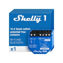 Shelly 1 Gen3 Wlan Akıllı Şalter Rölesi, Kuru Kontaklı, Işık Şalteri, Ev Otomasyonu, Alexa Ve Diğer