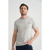 Shooter Sportwear Shooter Erkek Pamuklu T-shirt Premium Kalite Minimal Tasarım Regular Kalıp Gri