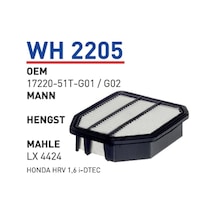 Wunder Wh2205 Hava Filtresi - Honda Hrv 1,6 I-Dtec 540128610