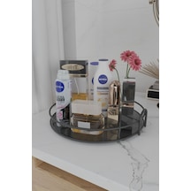 Suntel Banyo Kozmetik Takı Düzenleyici Çok Amaçlı Organizer Tek Katlı Servis Sunum Tepsisi Ikramlık Siyah
