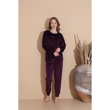 Lukitus Pamuklu Kadife Pijama Takımı Kadife01 Mor Lukitus Pamuklu Kadife Pijama Takımı Kadife01 Mor